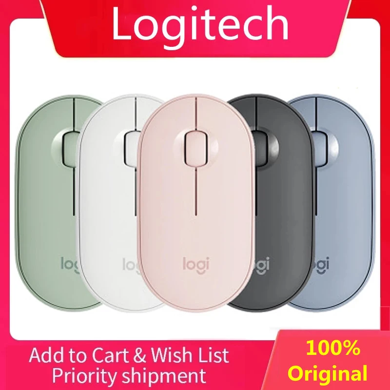 

Мышь Logitech Pebble Беспроводная с поддержкой Bluetooth, 1000DPI, 2,4 ГГц