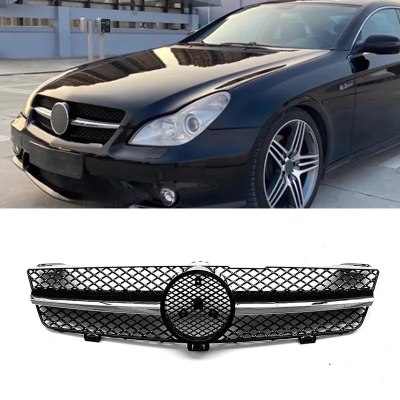Фото Для MERCEDES BENZ CLS Class W219 CLS350 CLS500 CLS550 SLS600 CLS63 AMG 2008-2010: Передняя гоночная решетка бампера, центральная решетка капота №1