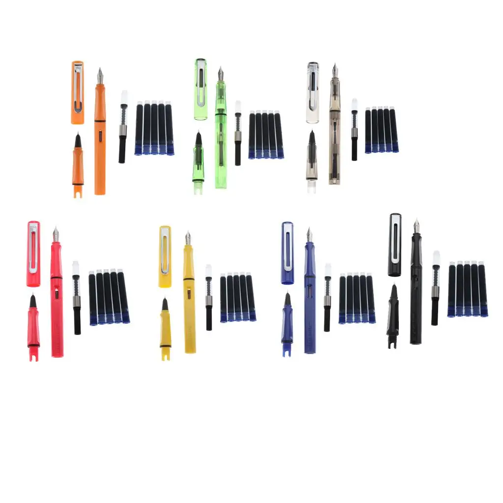 

Fountain Pen Travel Pen Fine Nib 0.5mm 0.38mm Writing Gift Pen & 5 Ink Sack