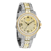 pintime mens fashion watch luxury shinying iced out diamond watches for men gold stainless steel relogio masculino