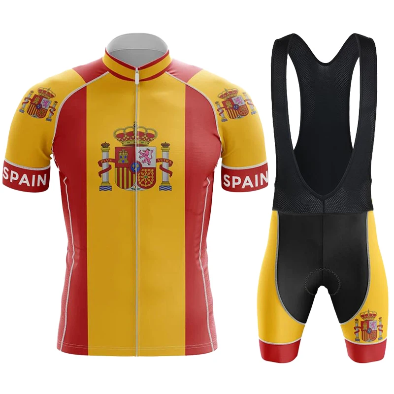 

Cycling Bib Summer Bike Jersey Mtb Male Clothing Spain National Flag Man Outfit Men's Set Shorts Sports Complete 2022 Mens Sets
