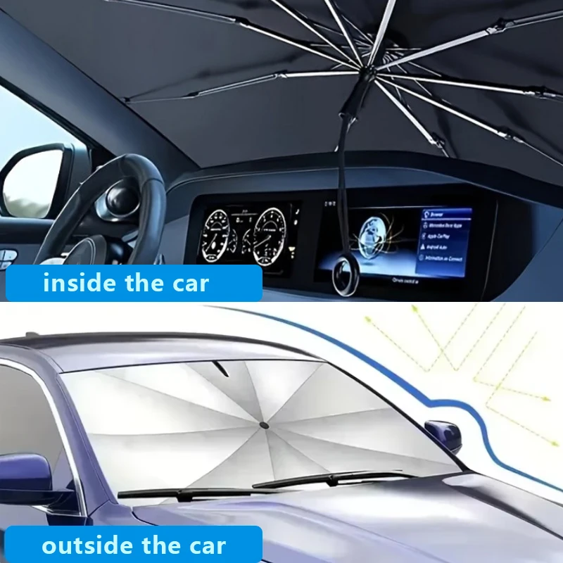 Фото Солнцезащитный козырек-зонт для лобового стекла Tesla Model 3/Y 2017-2026, летний УФ-блокиратор для лобового стекла Juniper Highland №2