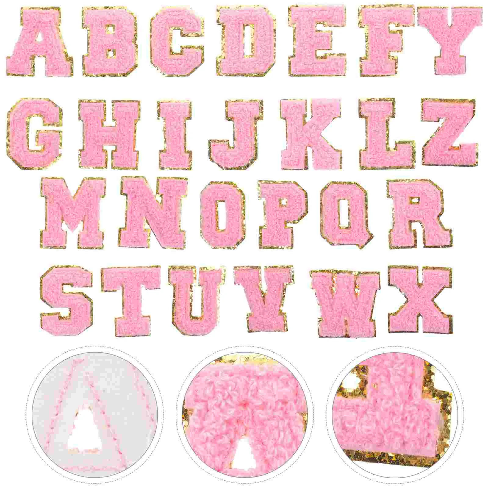 

26PCS Multi-Function Embroidered Letter-Shaped Decor Back Sewing