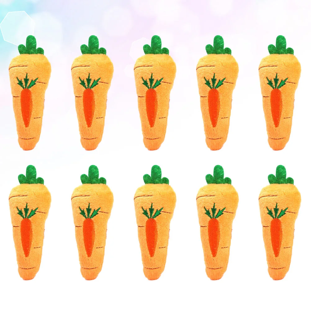 

10pcs Plush Simulated Carrot Toys Pet Bite Chew Cat Catnip Playing Toy Funny Pet Plush Toy Home Decor for Cat Pet Cats