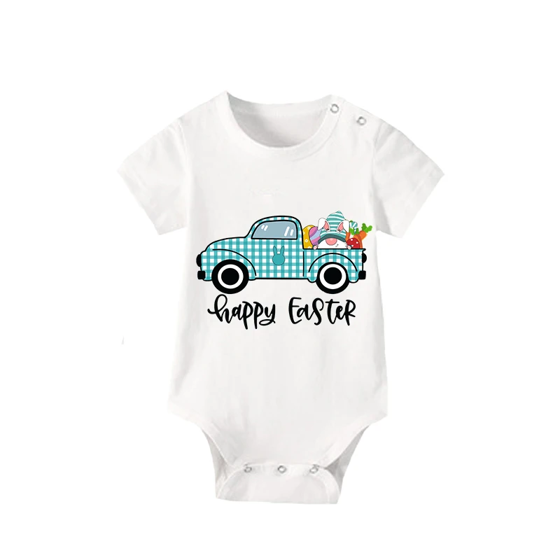 Easter Family Matching Pajamas Exclusive Design Happy Easter Gnomies Car White Pajamas Set