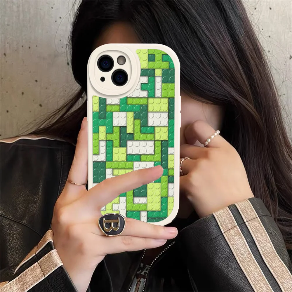 Твердый кожаный чехол L-Lego для iPhone 15 14 13 12 Mini 11 Pro Max Xs X Xr Plus