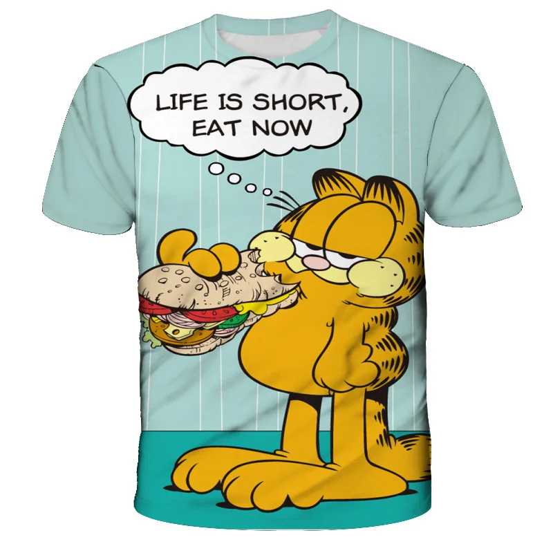 2022 New Garfield- cat 3D Prints T-shirts For Boys And Girls Children's Clothing For Summer Kids Cute images - 6