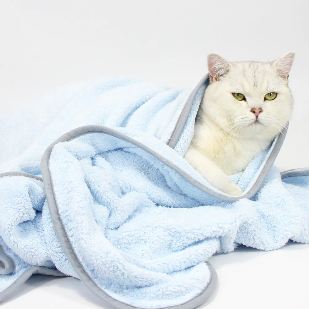 

Pet cat pet dog bath pet towel quick drying absorbent thickened large pet bath towel pet towel quick drying towel