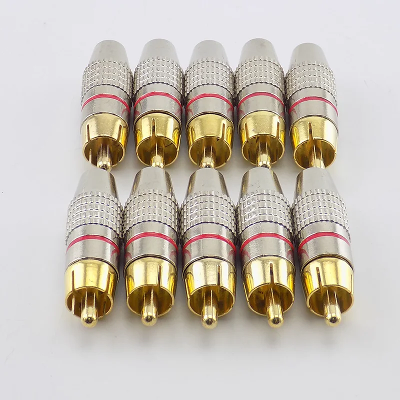 

1/4/10pcs High Quantity RCA Male Connector Non Solder Plug Adapter for Audio Cable Plug Video CCTV Camera Solder-Free