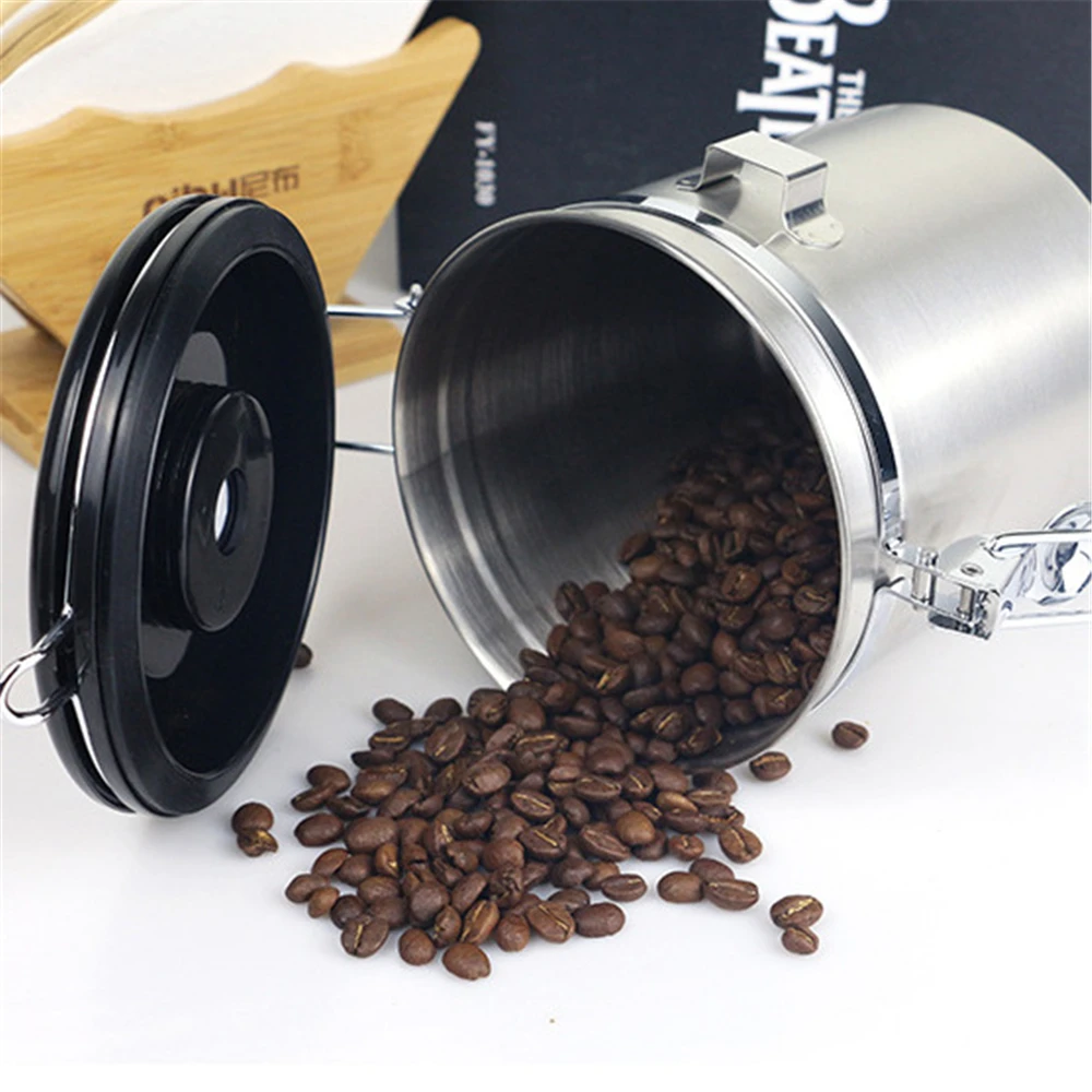

1.5L Stainless Steel Airtight Coffee Container Storage Canister Coffee Canister with Scoop for Coffee Bean Tea Nut Sealed Jar