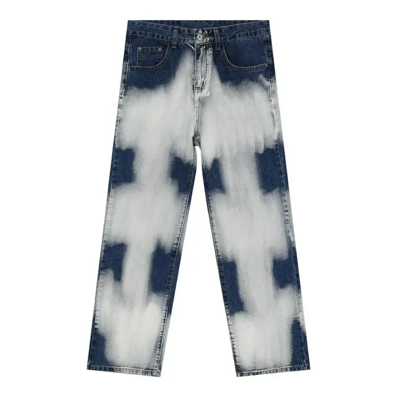 Poetry | Four Seasons New Products Tie-dye Splashed Ink Jeans Male Ins Trend Loose Street Pants Classic Pants