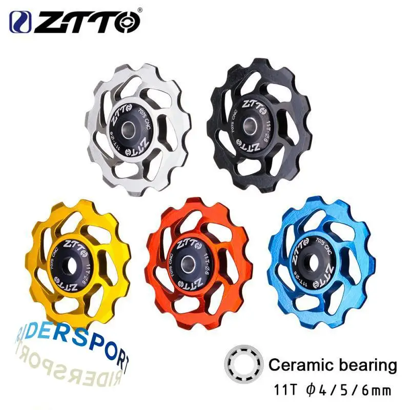 

ZTTO 11T MTB Bicycle Rear Derailleur Jockey Wheel Ceramic Bearing Pulley AL7075 CNC Road Bike Guide Roller Idler 4mm 5mm 6mm