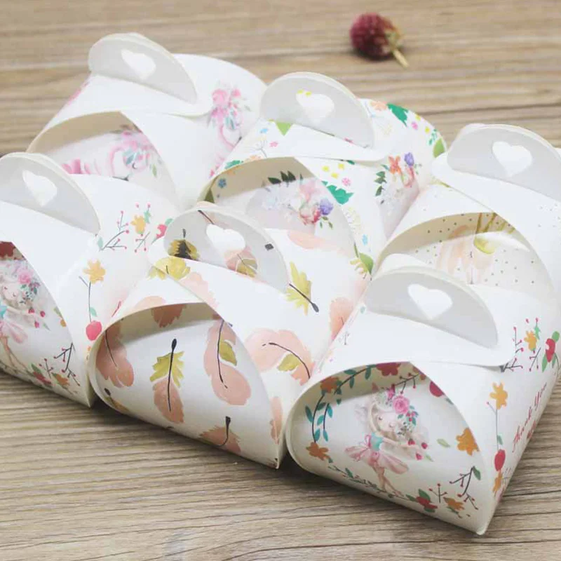 

50Pcs Kraft Paper Candy Box Gift Packaging Box Heart Thank You Marbling Box Wedding Birthday Christmas Party Decorations Favors