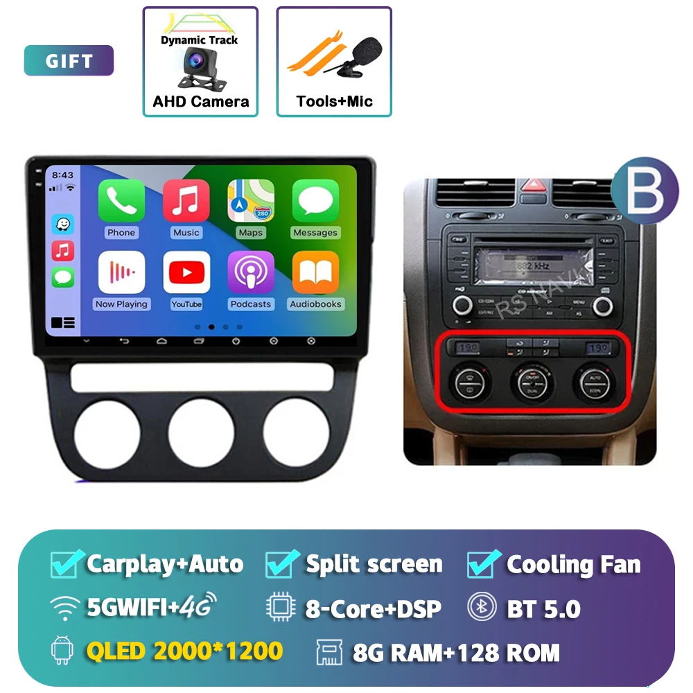 

Android 15 Carplay Auto 2K экран автомобильный радиоприемник мультимедийный плеер для Volkswagen Jetta 5 2005-2010 2din авторадио стерео головное устройство