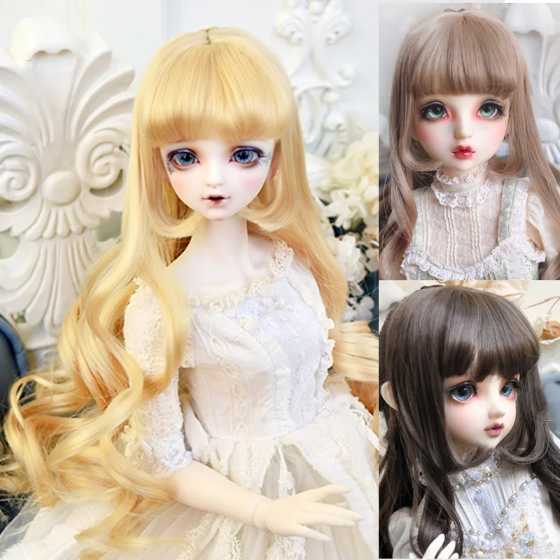 

BJD Doll Accessorie Wig 1/3 1/4 1/6 Tress For Dolls High Temperature Silk Long Hair Large Wavy Curls Bangs Wig Gift Girl