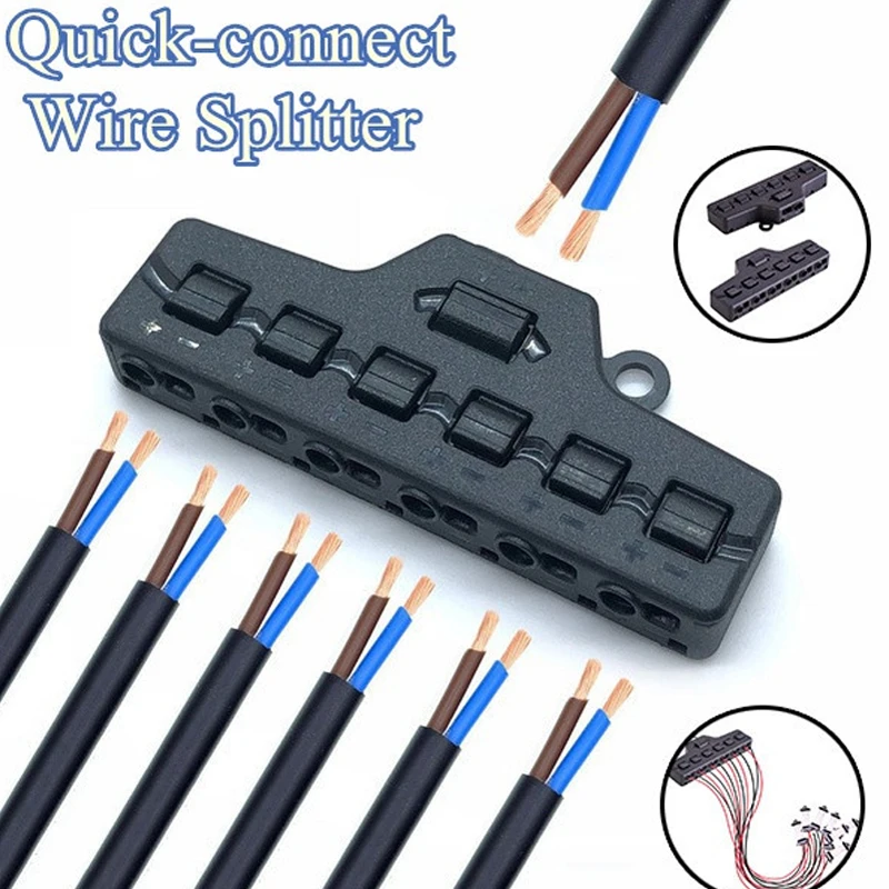 

Upgrade New Home Lighting LED Strip Press Clasp Quick-connect 2 IN 6 OUT 2 IN 12 OUT Wire Splitter