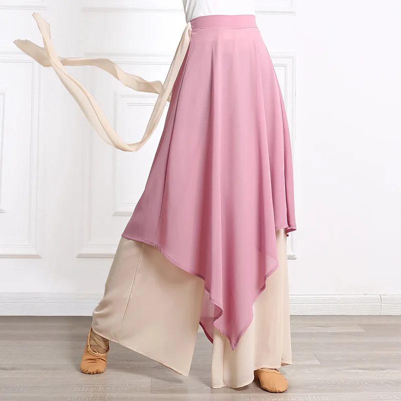 

Womens dance pants women's loose and elegant chiffon culottes classical dance performance clothing wide-leg pants