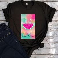 watermelon rainbow tee drinking tops women 2022 women sexy tops summer graphic tees holiday aesthetic clothes vintage tops l