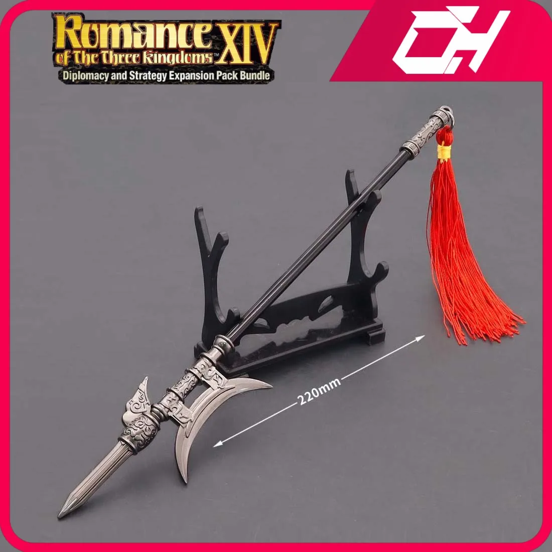 

Romance of the Three Kingdoms Weapon Lv Bu The day the picture Halberd Gift Toys Game Keychain Weapon Model Katana Samurai Sword