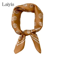new 2022 spring 100 real silk scarf for women foulard small neck hair band tie lady neckerchief fashion print square scarves