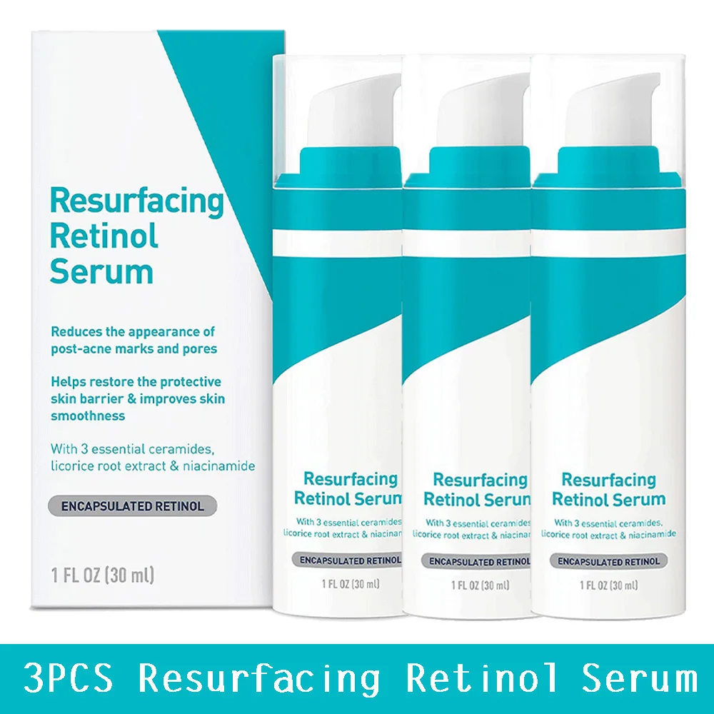 

3PCS Original Resurfacing Retinol Serum 30ml Reduce Acne Improve Pores Moisturizing Nourishing Hyaluronic Acid Repair Barrier