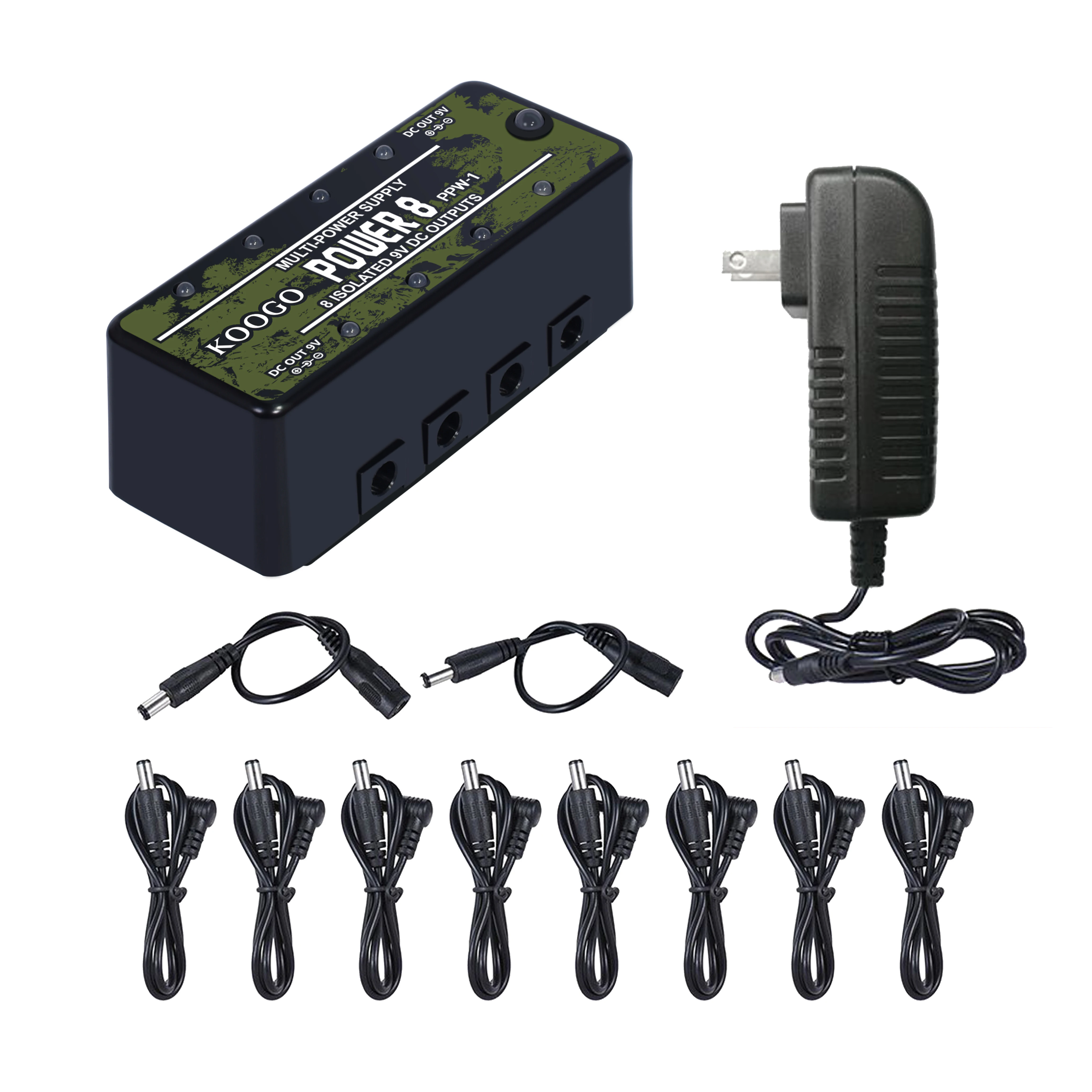 Koogo LEF-329 Mini Power Pedal Guitar Pedals Power Supply Multi Circuit Power 8 Isolated 9V Output With Short Circuit Protect