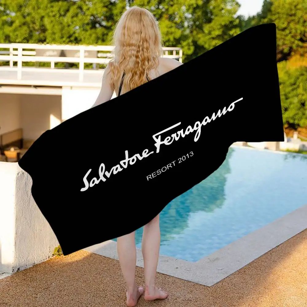 Фото Пляжное полотенце S-Salvatore F-Ferragamo в стиле аниме, мягкое, впитывающее, для плавания, детские подарки, для путешествий, кемпинга, спортзала №2