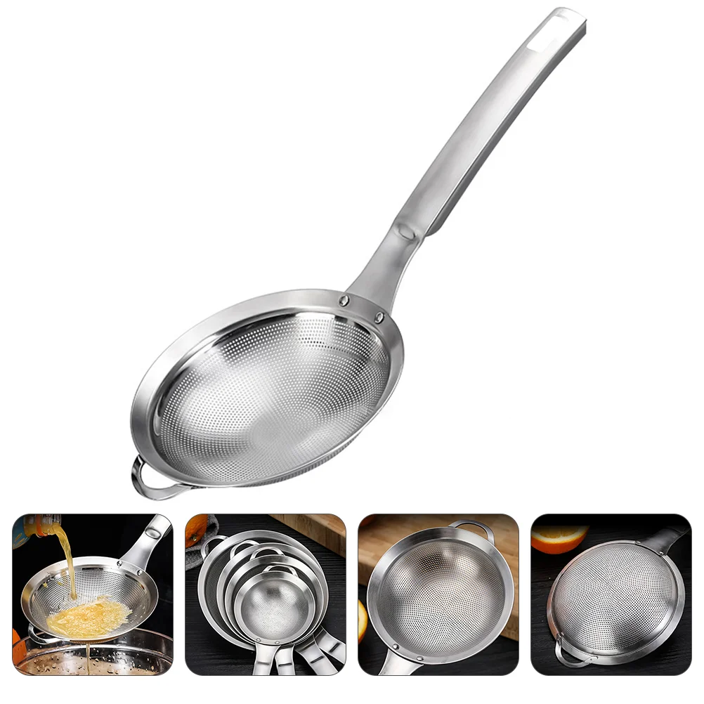 

Skimmer Strainer Spoon Stainless Steel Baking Kitchen Colander Fine Mesh Wire Filtering Tool Sieve Sifter Ladle