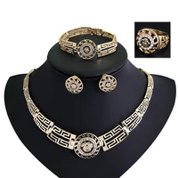 vintage hollow earrings necklace accessories four piece set weddings party casual jewelry set gifts