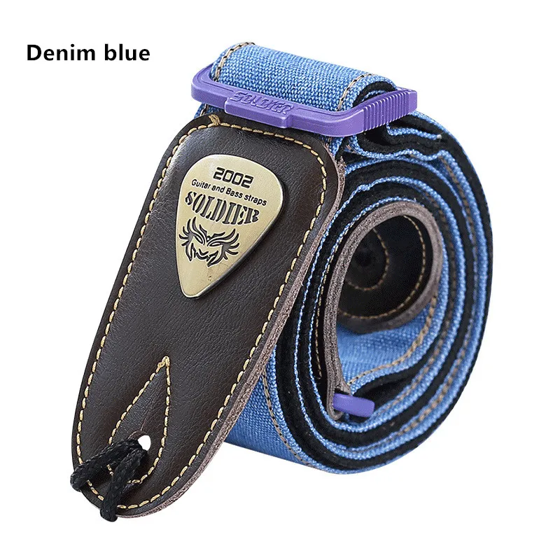 Multi Color Soldier Guitar Strap White Blue Red Adjustable Electric Acoustic Bass Thicken Musical Instruments |