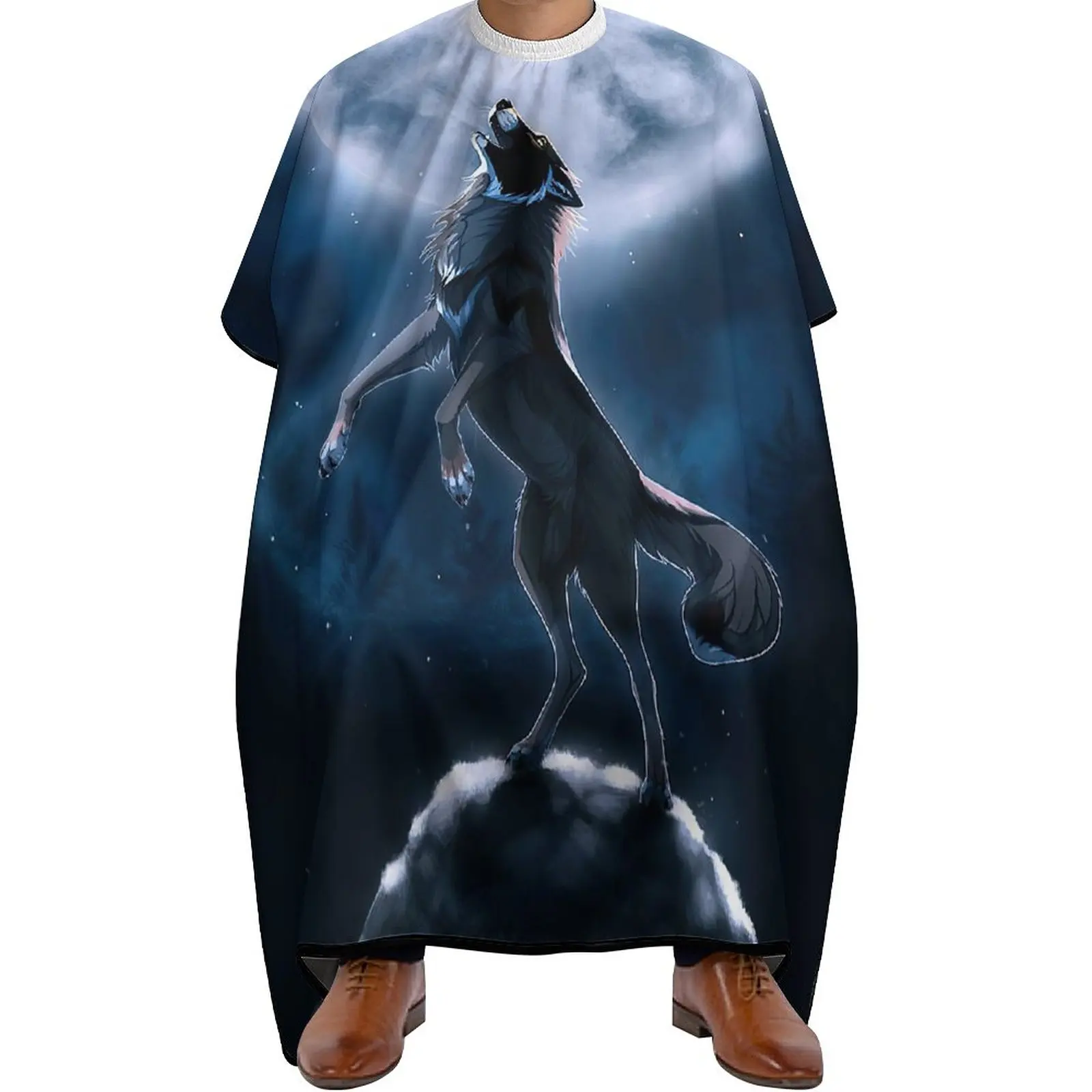

Hair Cutting Barber Cape with Neck, Professional Waterproof Salon Barber Cape, Hair Cutting Accessories Jumping Wolf