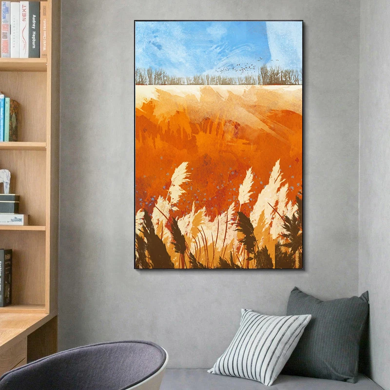 

Abstract Paintings Nature Golden Afternoon Poster Canvas Painting Art Poster and Print Wall Art Picture for Living Room Cuadros