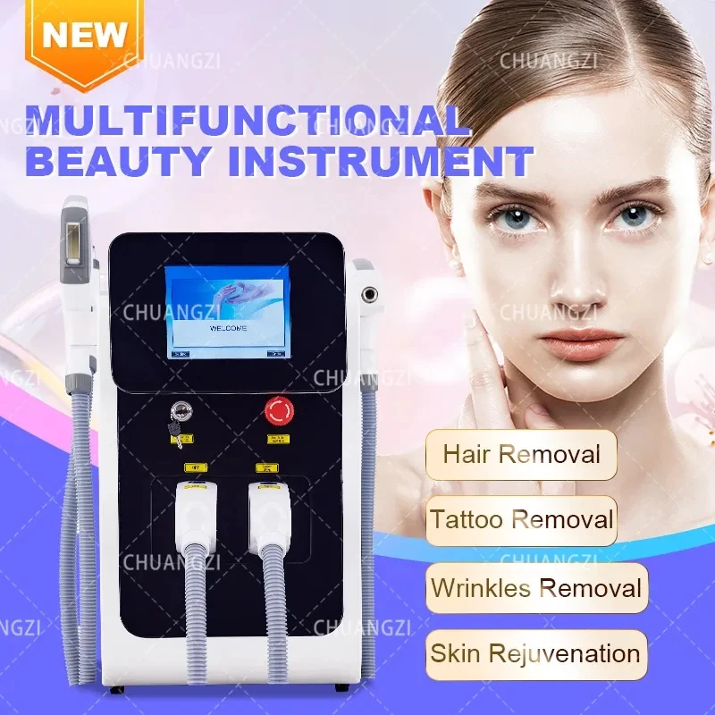 

2023 3 in 1 OPT Laser E-light IPL Nd Yag Hair Pigment Tattoo Removal Machine Wrinkle Picosecond Laser Skin Rejuvenation Vascular