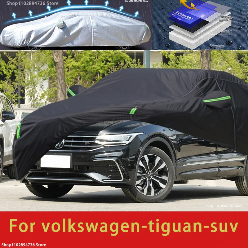 Для Volkswagen Tiguan 2, уличные защитные чехлы для автомобиля, снежный чехол, солнцезащитный козырек, водонепроницаемый, пылезащитный, внешние автомобильные аксессуары