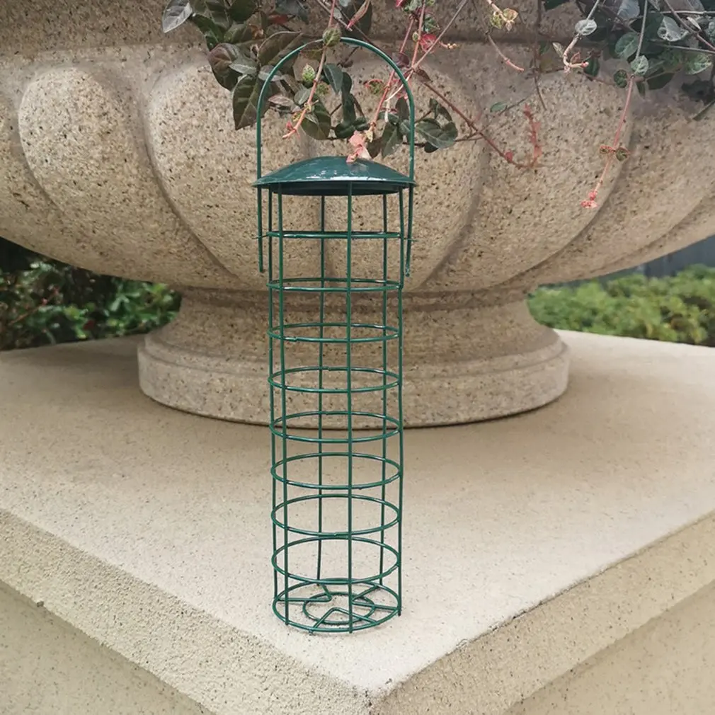 

2023 Portable Bird Feeder Outdoor Hanging Mesh Feeding Wild Birds Iron Grease Ball Holder Products Park Garden Tree Container