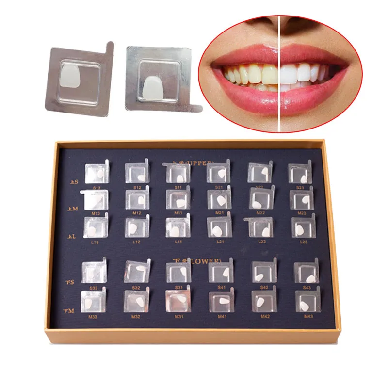 

30Pcs/Box Dental Composite Porcelain Veneers Teeth Whitening Veneer Bright White Ultra-thin Temporary Crowns For Anterior Teeth