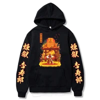 anime demon slayer kimetsu no yaiba hoodies rengoku kyojuro mens sweatshirts autumn winter unisex hip hop long sleeve pullove
