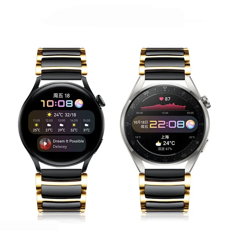 20mm 22mm Ceramic Strap For Huawei Watch GT 3 Pro,White Ceramic Watchband For Huawei Watch GT3 GT 2 Pro GT2e GT Runner Wristband