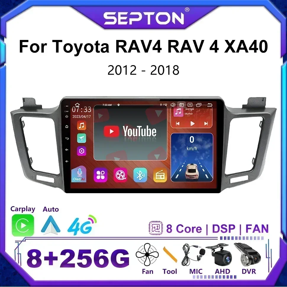 Автомобильное радио SEPTON для Toyota RAV4 RAV 4 XA40 2012-2018 10 дюймов Android Auto Carplay навигация 4G