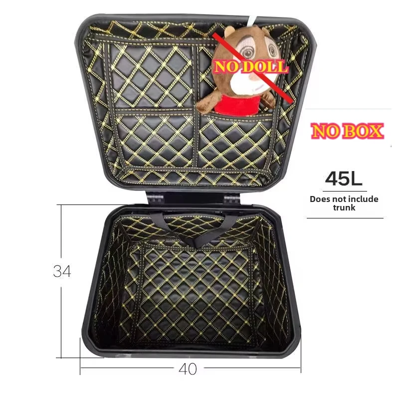 Универсальный квадратный ящик для багажника мотоцикла, универсальный хвостовой ящик для электромобиля, съемная подушка, внутренний вкладыш 36 л/45 л/57 л