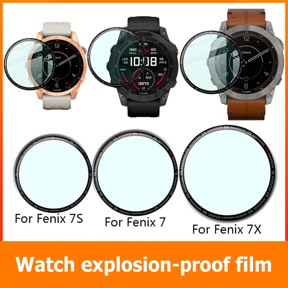 2 шт. 3D Защитная пленка для Garmin Fenix 7/7S/7X изогнутая крышка экрана часов умные