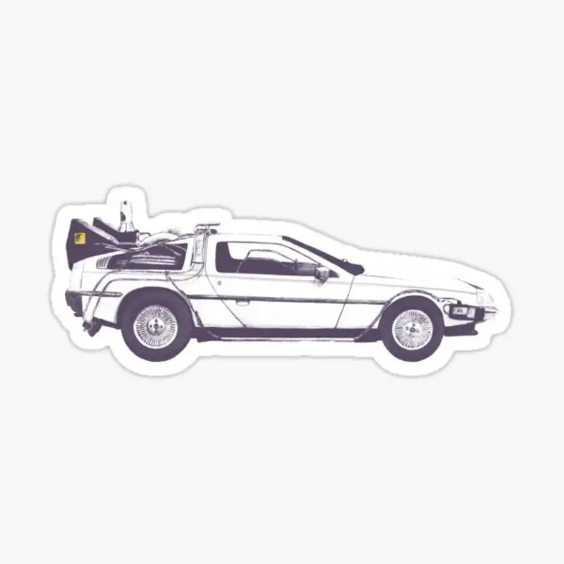 

Наклейка Delorean для ноутбука, декор для спальни, автомобиля, милый мультяшный модный чемодан для общественных мест