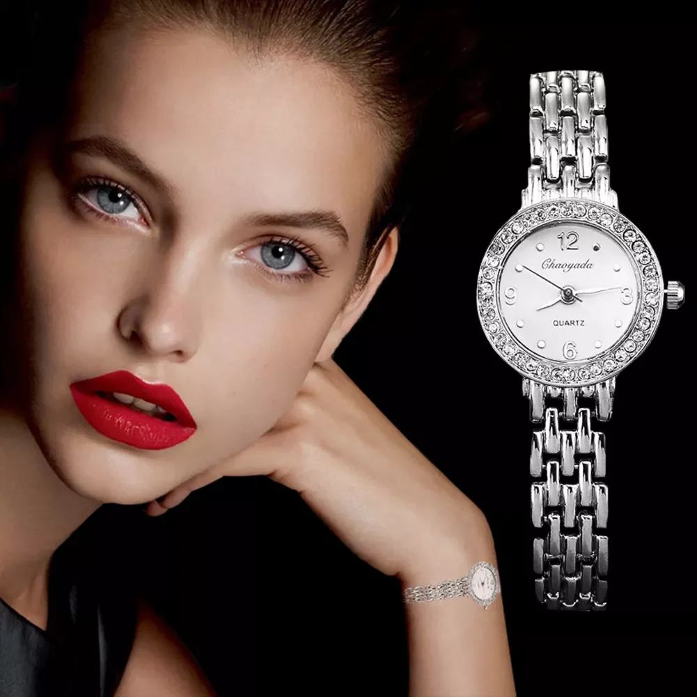 

Women's Watches Fashion Silver Luxury Rhinestone Watch Women Watches Bracelet Ladies Watch Clock reloj mujer zegarek damski