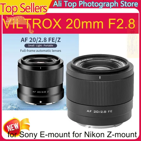 Полнокадровый сверхширокоугольный объектив VILTROX 20 мм F2.8 для камер Sony с креплением E и Nikon Z-Mount
