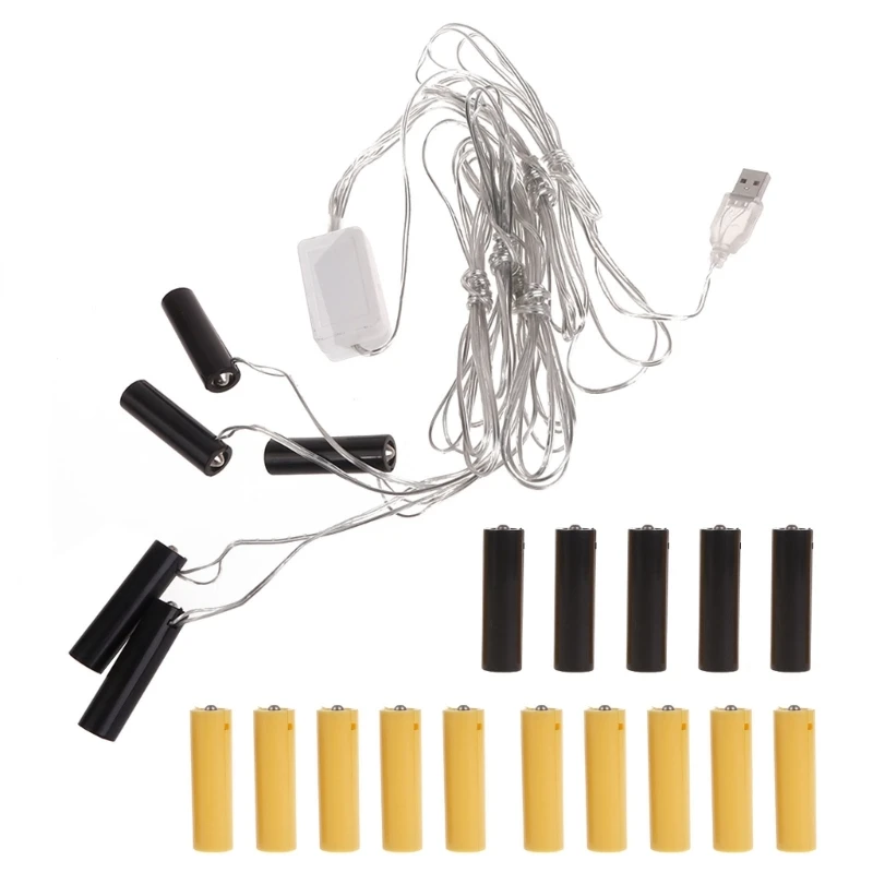 

USB Battery Power Adapter Replaces AA Batteries for Leds Light String