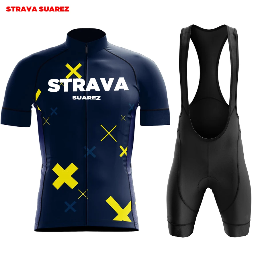 

Комплект мужской одежды для велоспорта STRAVA surez, летние трикотажные изделия для велоспорта, трикотажные изделия для командного велоспорта и шорты с нагрудником, 2023