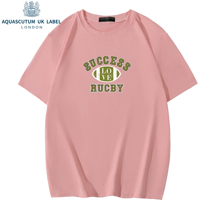 

Aquascutum 2022 Printed short sleeved T-shirt for men and women summer couple