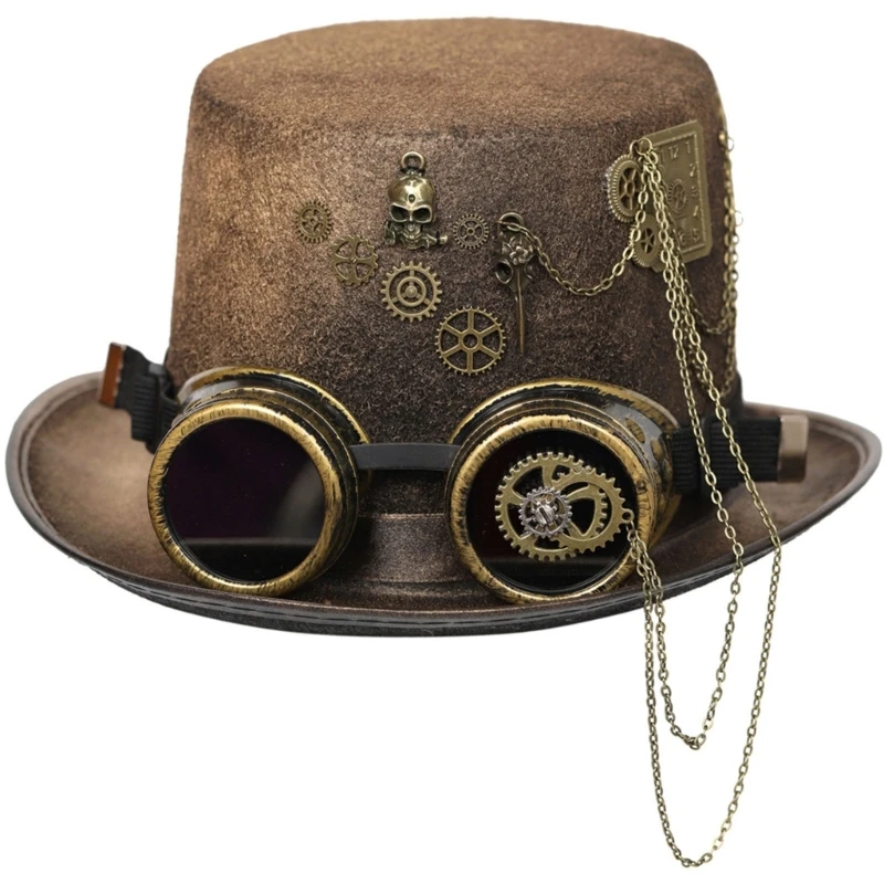 

Steampunk Top Hat With Goggles Steampunk Bowler Top Hat Gay Top Hat Jazz HatCostume Accessory Carnival Nightclub