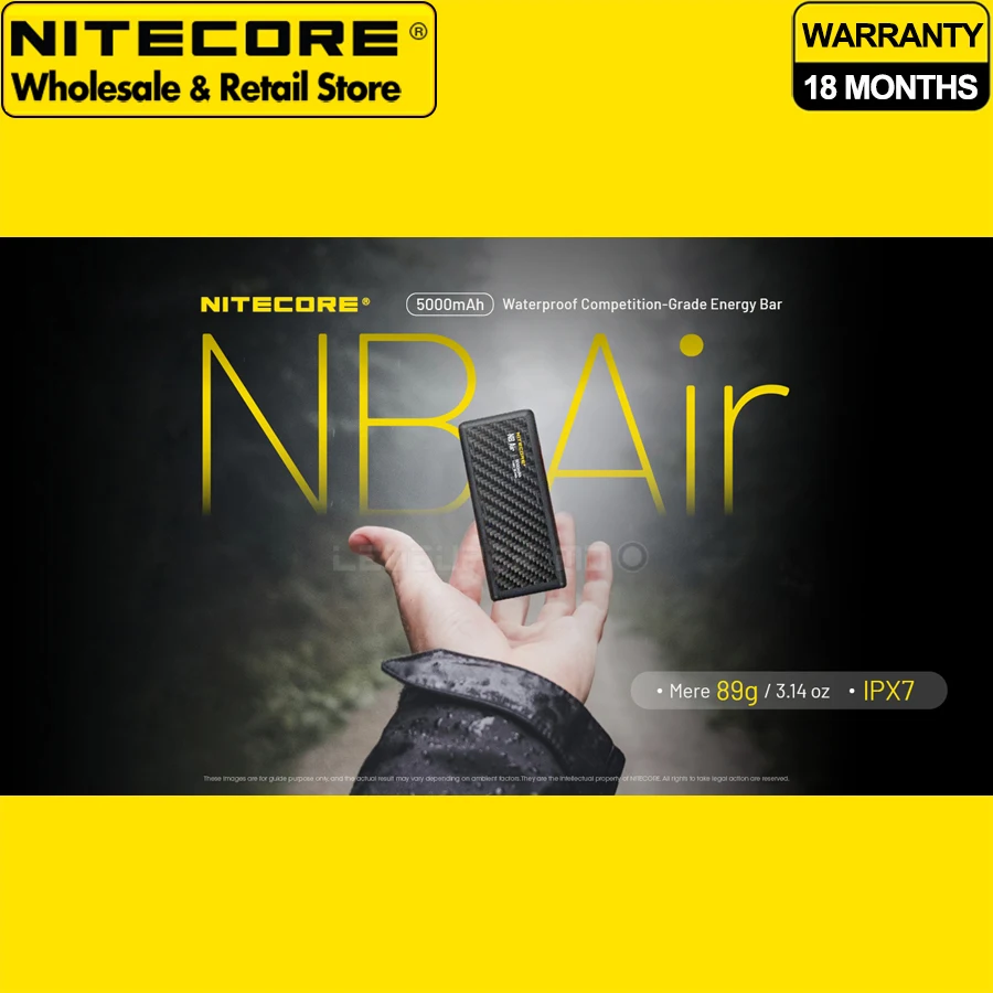 Фото Мобильное зарядное устройство NITECORE NB Air 5000 мАч Водонепроницаемый Power Bank Энергетическая панель класса Competition №1