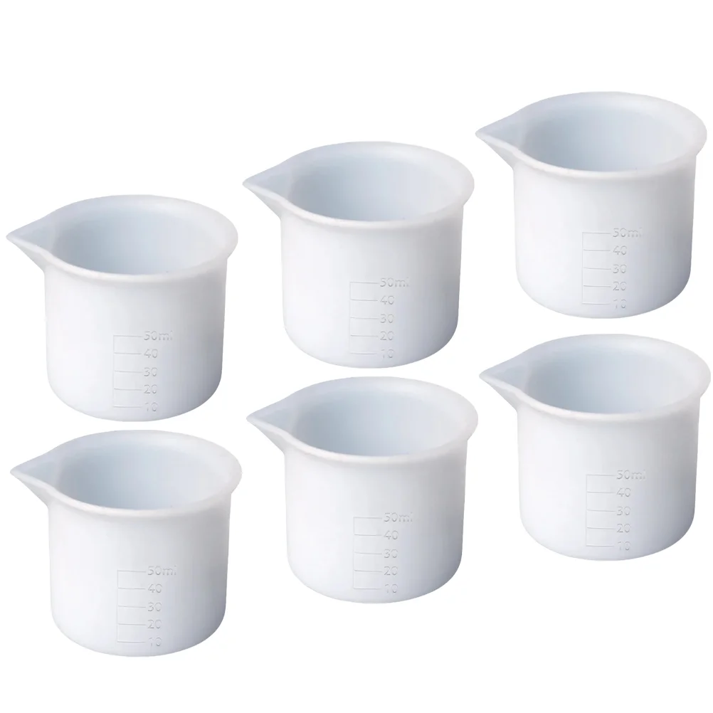 

6 Pcs Silicone Kit DIY Resin Epoxy Accessory Crafts Making Tools Silicone Cup Resin Mixing Cup Kit